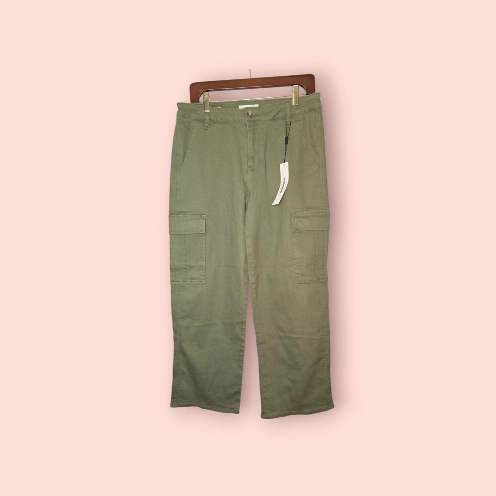 Vigoss Olive Green Straight Leg Cargo Pants High Rise Utility Size 30 Casual